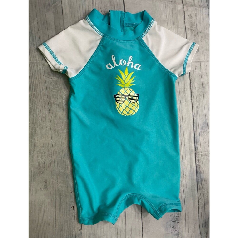 Floatimini Baby Boy Hawaii Pineapple Romper Swimsuit, Size 6 months